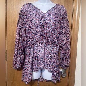 DKNY Women’s tie-waist bubble sleeve-Size XL